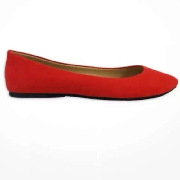Time and Tru Women’s Red Faux Suede Ballet Flats Size 9 NEW - Picture 4 of 9